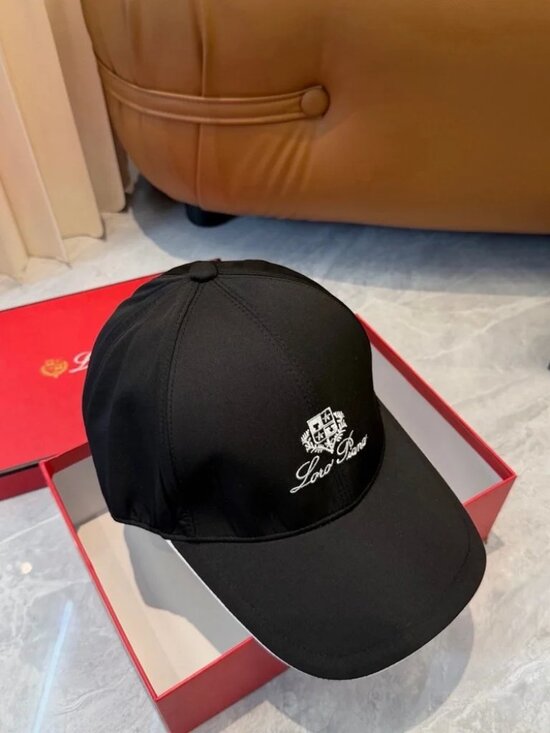 ? Loro Piana Black Cap | Luxury Streetwear | Crest Logo main image 7